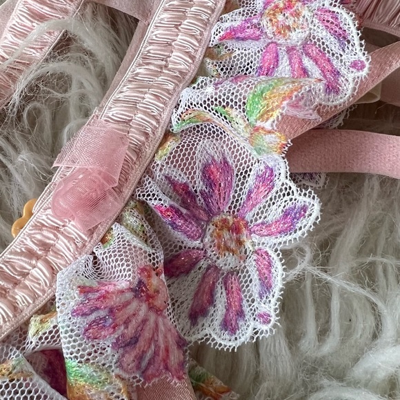 For Love and Lemons Pink Floral April Bloom Garter Belt - Picture 5 of 9
